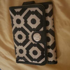 Spartina 449 small wallet.  Black design over cream background.